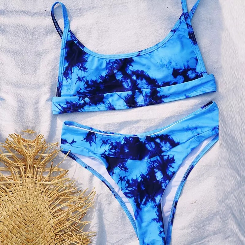 Black & White Dye Printed Bikini Set - Picture 3 of 4